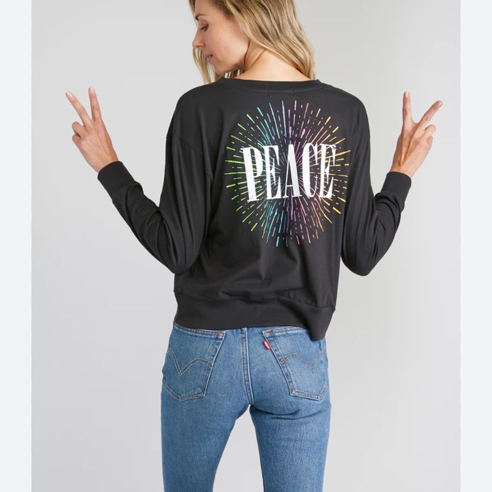 CHRLDR Skull Peace Burst Pima Cotton Long Sleeve T-shirt